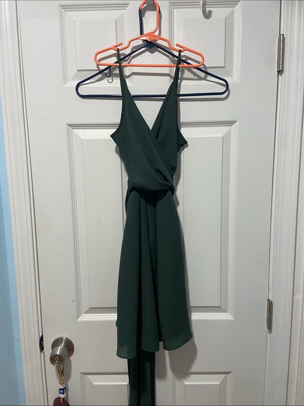 ASOS Dark Green Wrap Mini Dress